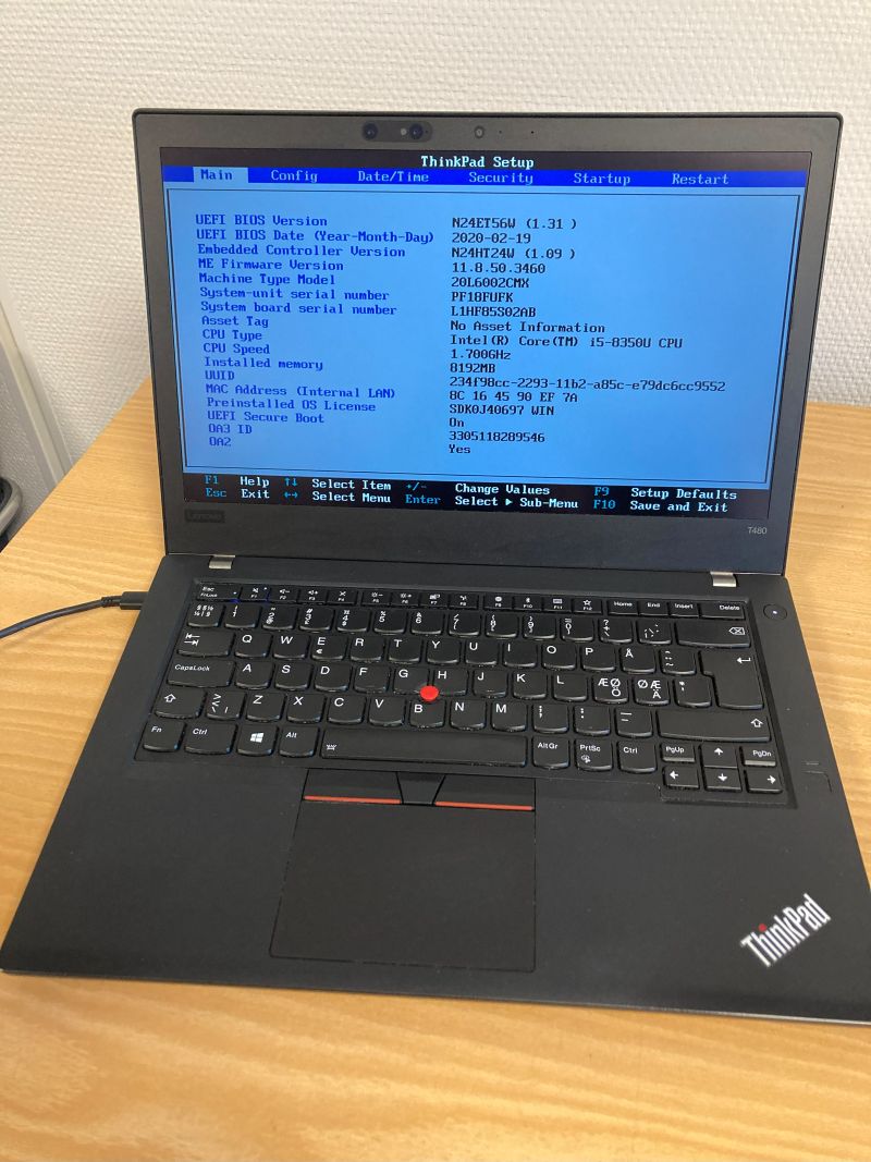 Lenovo Thinkpad T480 i5-8350U 8/256