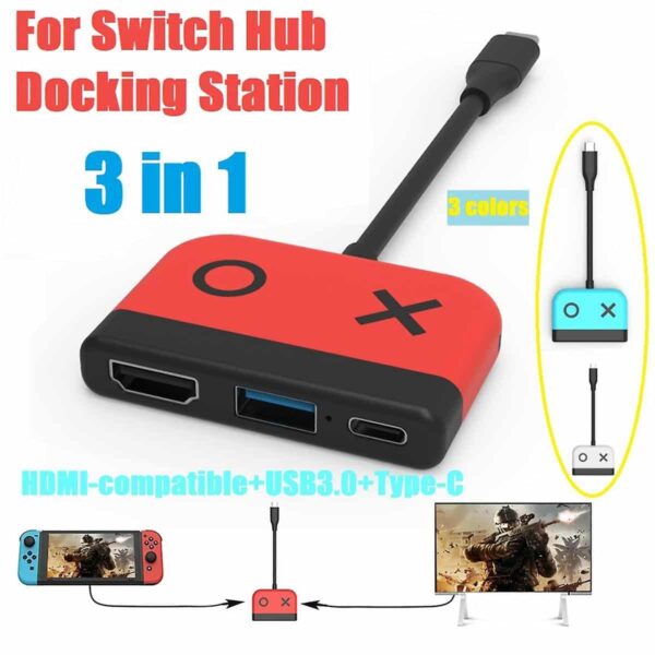 3 i 1 USB-C HUB for Nintendo Switch - Bilde 2