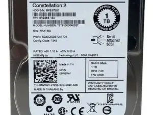 Harddisk fra Dell, modell ST91000640SS