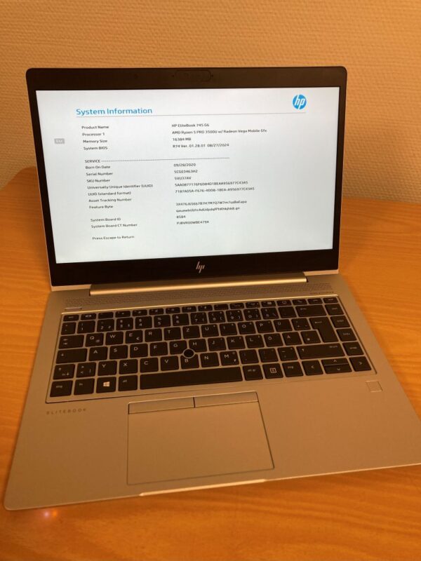 HP EliteBook 745 G6 AMD Ryzen 5 3500U 16/256 TYSK tastatur - Bilde 6